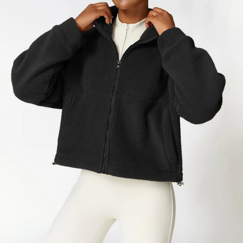 Dames Winter Polar Fleece Jas – Warme Casual Outdoor Fitnessjas