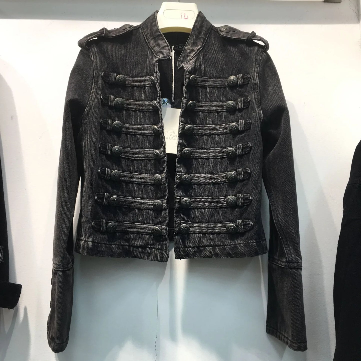 Heren Militair Stijl Dubbelrijg Stitching Korte Denim Jasje