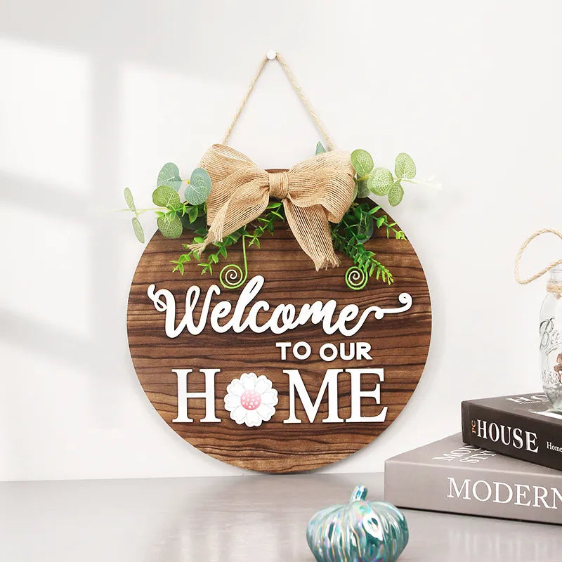 Verwisselbare Houten Deurhanger met Seizoensgebonden Magnetische Ornamenten Welkom Thuis Decoratie