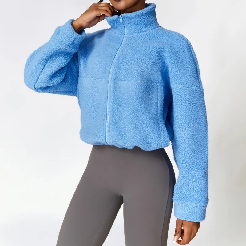 Dames Winter Polar Fleece Jas – Warme Casual Outdoor Fitnessjas