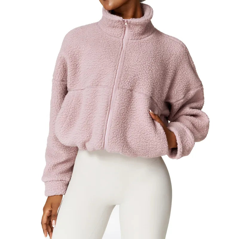 Dames Winter Polar Fleece Jas – Warme Casual Outdoor Fitnessjas