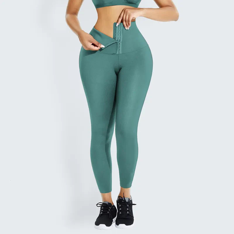 Dubbelzijdige Yoga Corset Leggings – Europese en Amerikaanse Stijl Hoge Taille Actieve Kleding