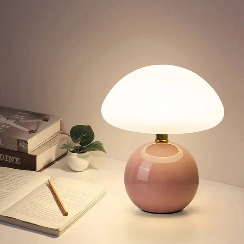 Franse crème kleur champignon lamp voor elegante verlichting