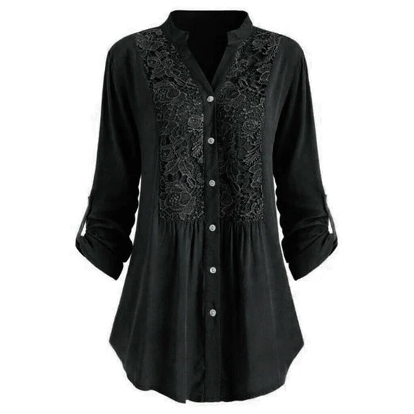 Otilia - Elegante Lange Blouse Met Pofmouwen Voor Dames