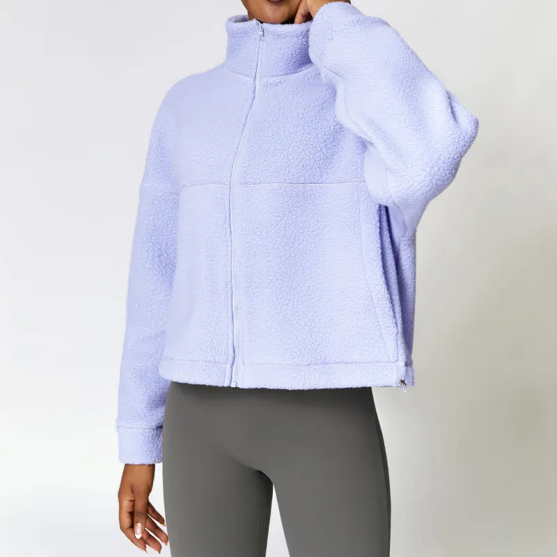 Dames Winter Polar Fleece Jas – Warme Casual Outdoor Fitnessjas