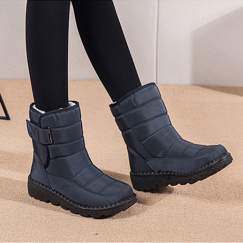 Dames Winter Sneeuwlaarzen – Warme Waterdichte Platform Enkellaarsjes met Pluche Voering