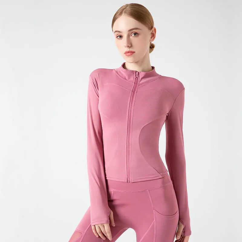 Dames Hardloopjack met Opstaande Kraag - Casual Sportkleding met Lange Mouwen