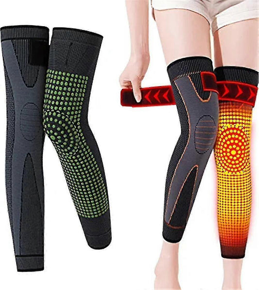 Gebreide Kniebeschermers met Vetersluiting - Compressieondersteuning voor Fietsen, Sport en Blessurebescherming