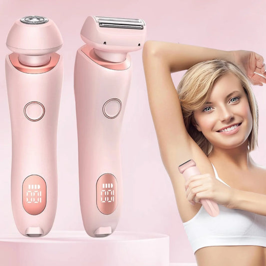 2-in-1 Elektrische Epilator & Scheerapparaat voor Vrouwen – Pijnloze Volledige Lichaamstrimmer