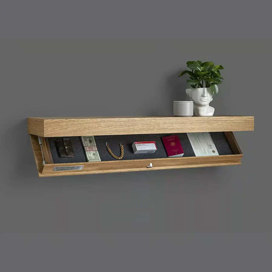 Wandplank met verborgen opbergruimte
