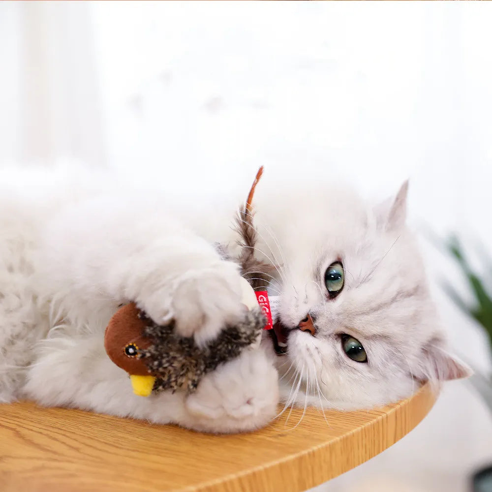 Interactief Pluchen Kat Speelgoed – Kleine Muis & Vogel Met Geluid voor Eindeloos Speelplezier