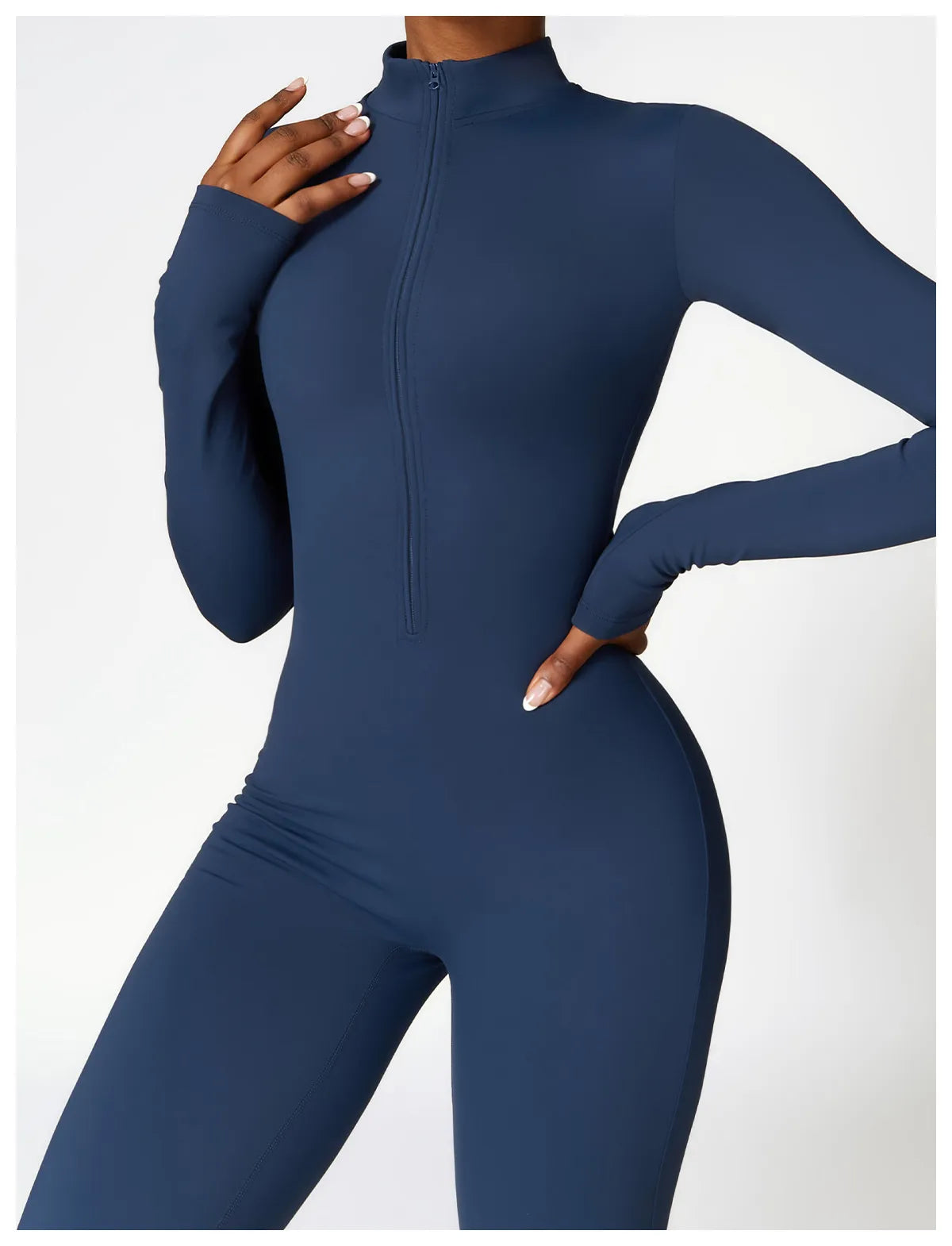 Winter Fleece-gevoerde Yoga Jumpsuit – Lange Mouwen Warme Bodysuit voor Vrouwen