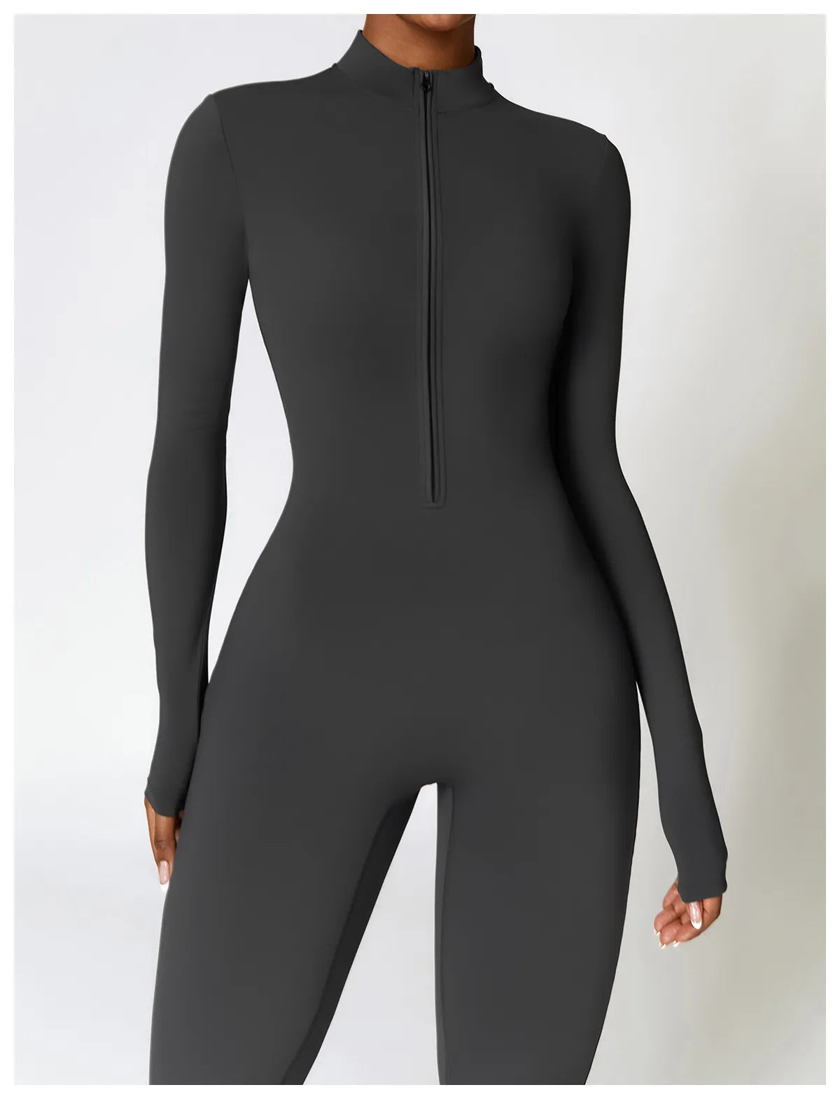 Winter Fleece-gevoerde Yoga Jumpsuit – Lange Mouwen Warme Bodysuit voor Vrouwen