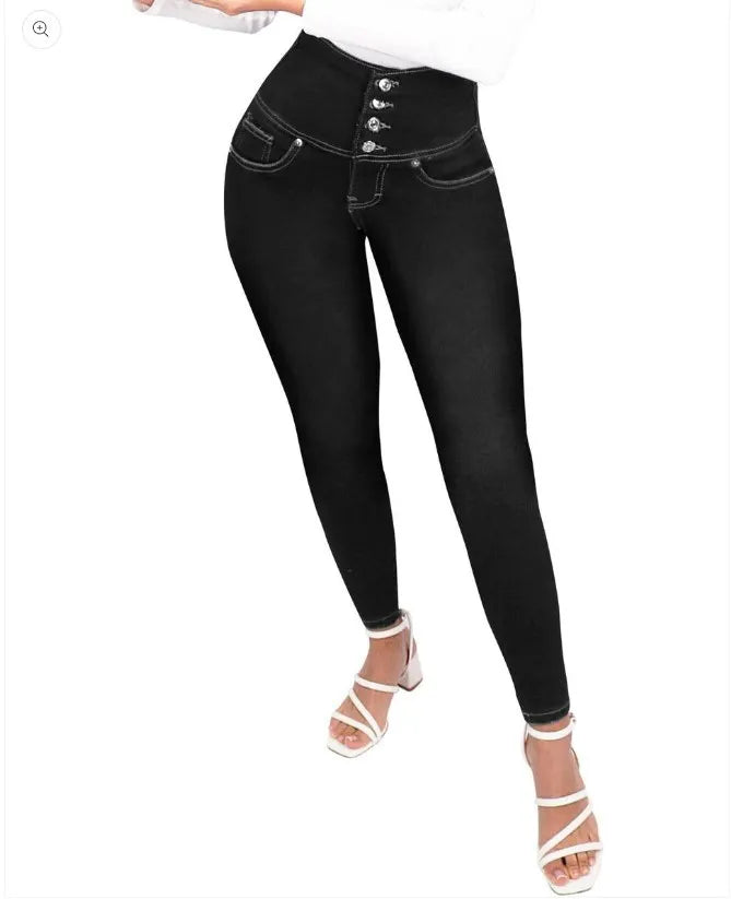 Dames Bodybuilding Perzik Heupvormende Jeans - Hoge Taille Rekbare Denim voor Gesculpte Curves