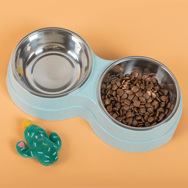 Dubbele Huisdier Voerbak – RVS Water- en Voerbak voor Katten en Kleine Honden