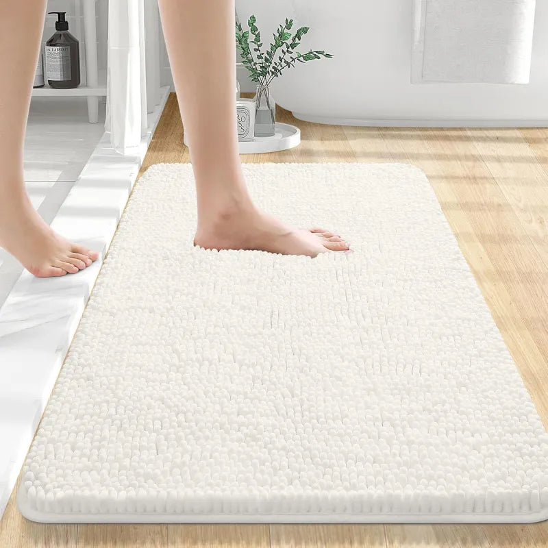 Lange Wol Chenille Vloermat – Absorberende Antislip Tapijt voor Badkamer en Slaapkamer