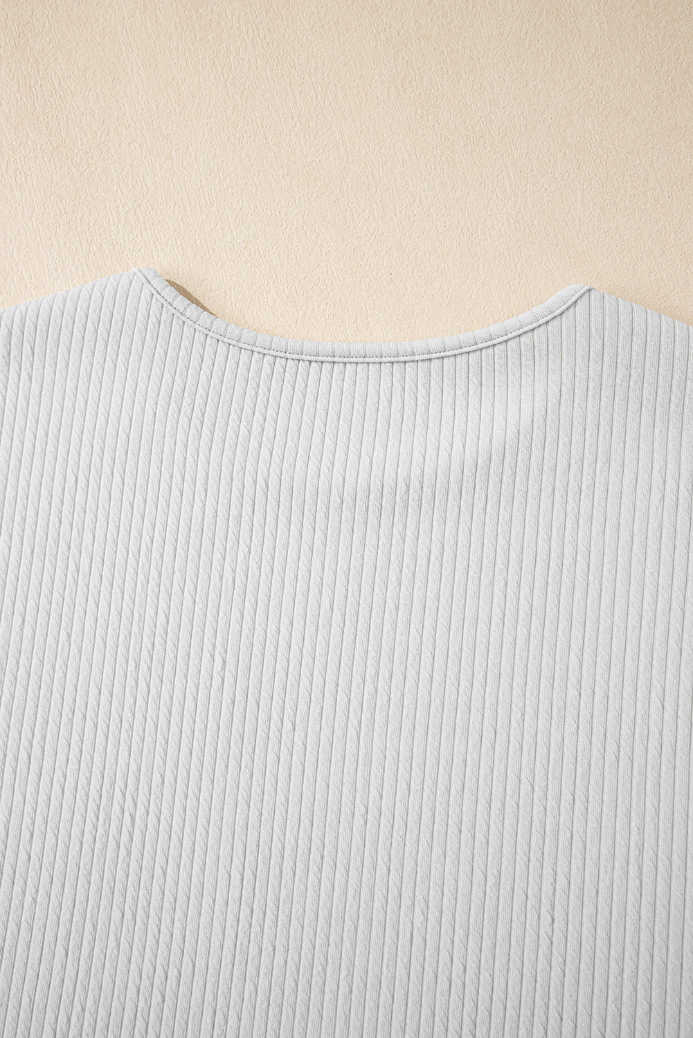 Sophie - Lichtgrijs Getextureerd Los T-shirt voor Vrouwen
