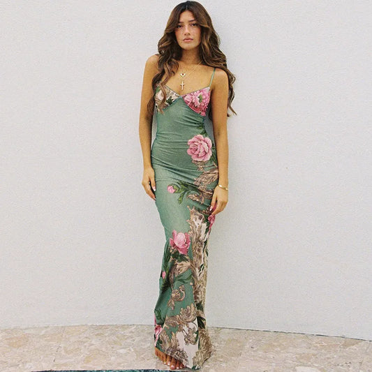 Trendy Dames Slim Fit Gedrukt Halter Jurk – Jouw Must-Have Zomer Showstopper!