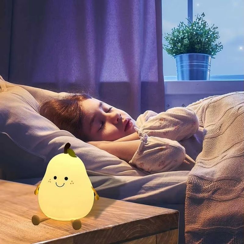 Zacht Gloeiende Peervormige Siliconen Nachtlampje