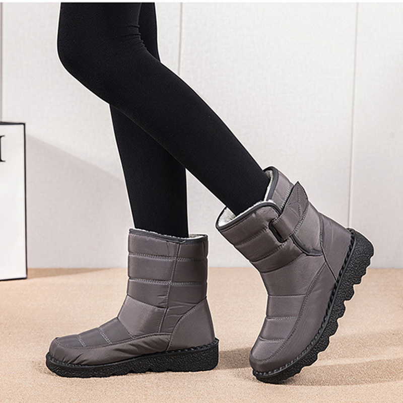 Dames Winter Sneeuwlaarzen – Warme Waterdichte Platform Enkellaarsjes met Pluche Voering