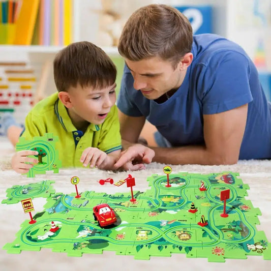 Ontketen Oneindig Veel Plezier met de DIY Autobaan Puzzel Speelset!