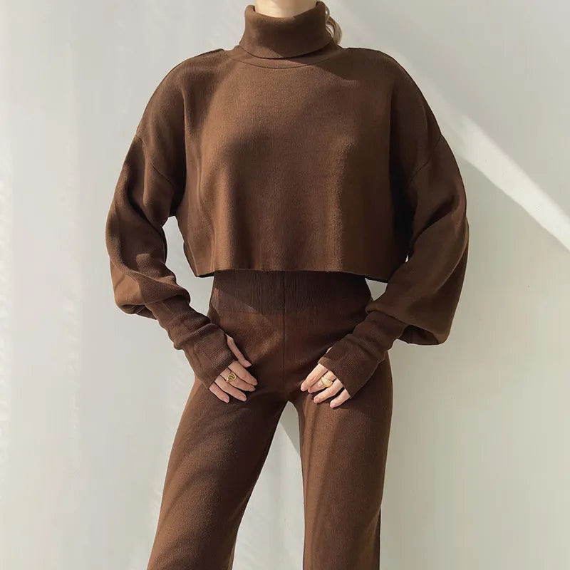 Herfst & Winter Coltrui Losse Lange Mouwen Top en Casual Broek Set