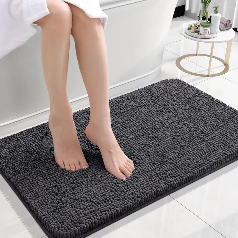 Lange Wol Chenille Vloermat – Absorberende Antislip Tapijt voor Badkamer en Slaapkamer