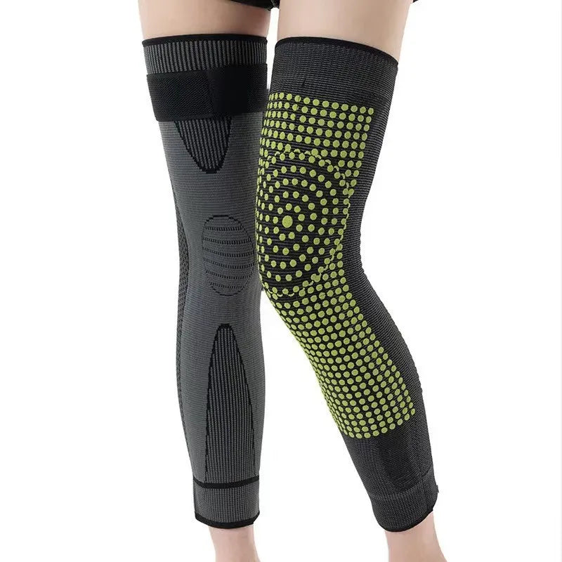 Gebreide Kniebeschermers met Vetersluiting - Compressieondersteuning voor Fietsen, Sport en Blessurebescherming