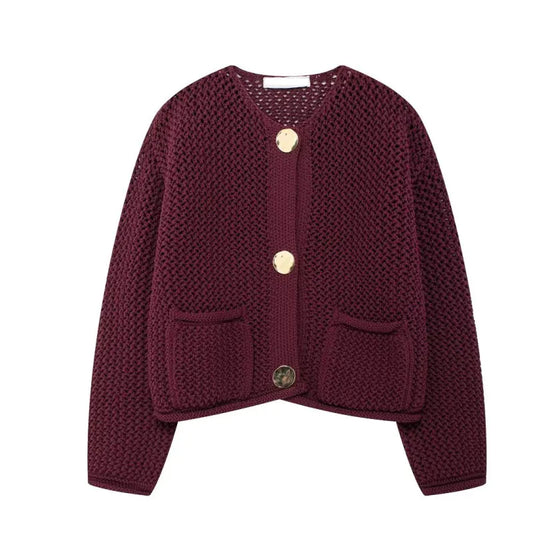 Damesmode Ronde Hals Dikke Brei Truien met Zakken - Cozy en Chic Pulloverstijl