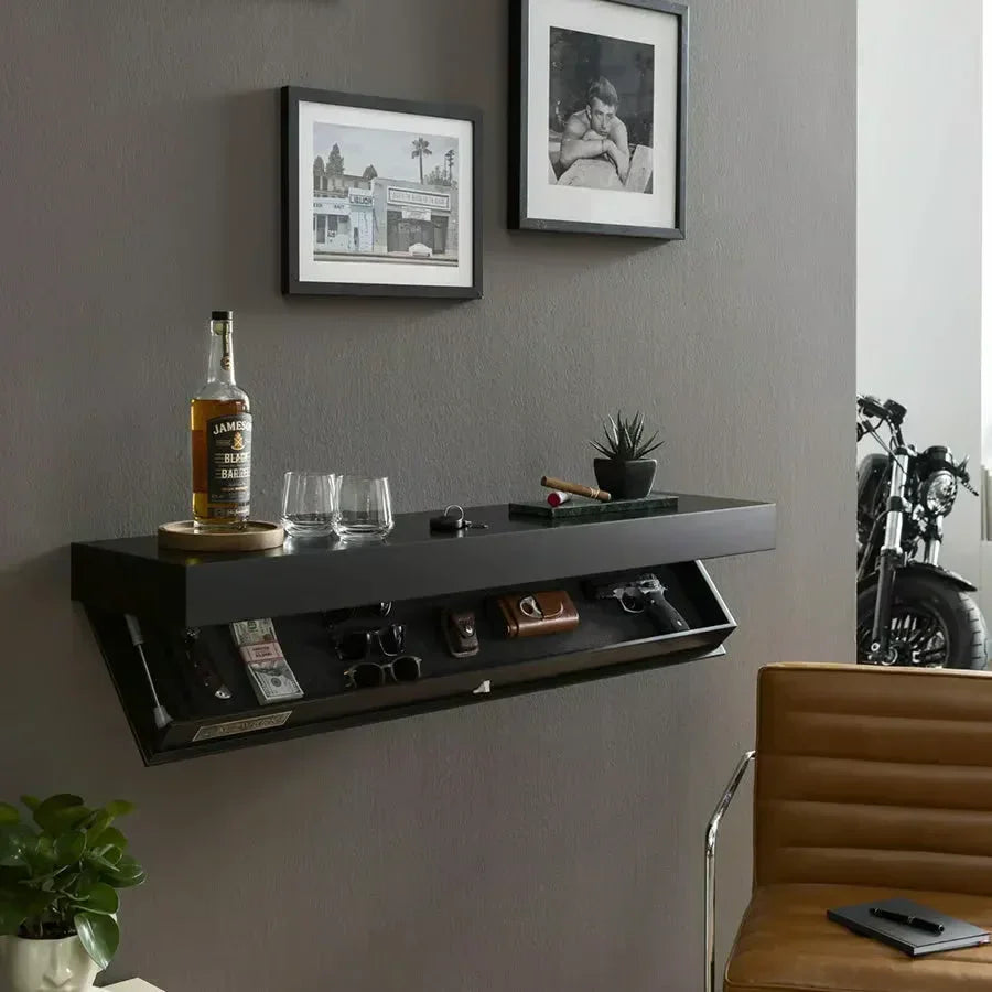 Wandplank met verborgen opbergruimte