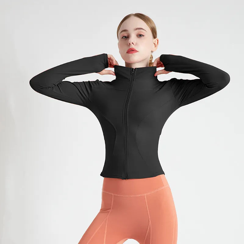 Dames Hardloopjack met Opstaande Kraag - Casual Sportkleding met Lange Mouwen