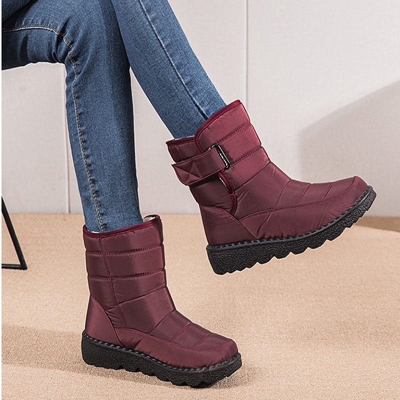 Dames Winter Sneeuwlaarzen – Warme Waterdichte Platform Enkellaarsjes met Pluche Voering