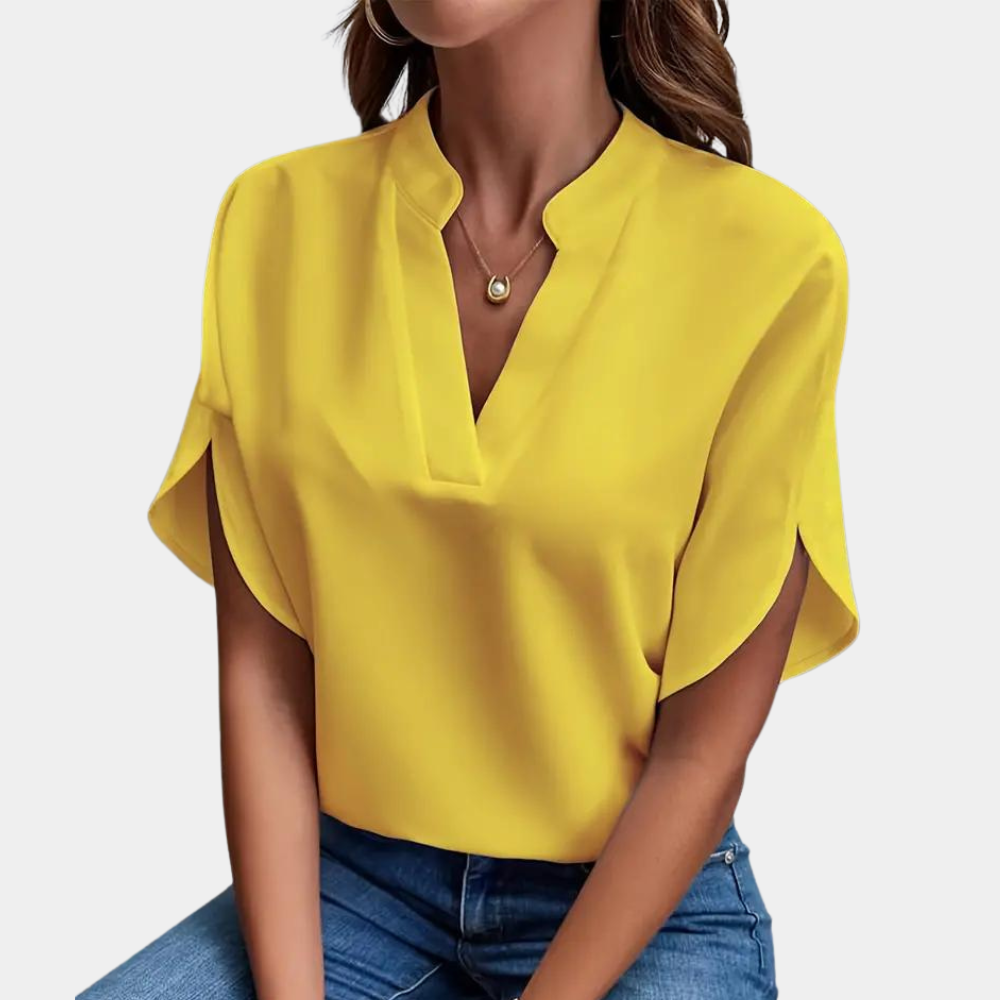 Mira - Elegante Dames Blouse met Korte Mouwen in Diverse Kleuren
