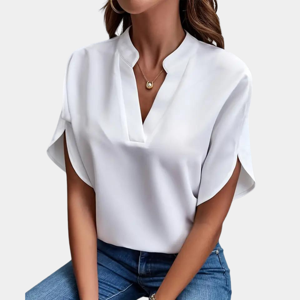 Mira - Elegante Dames Blouse met Korte Mouwen in Diverse Kleuren