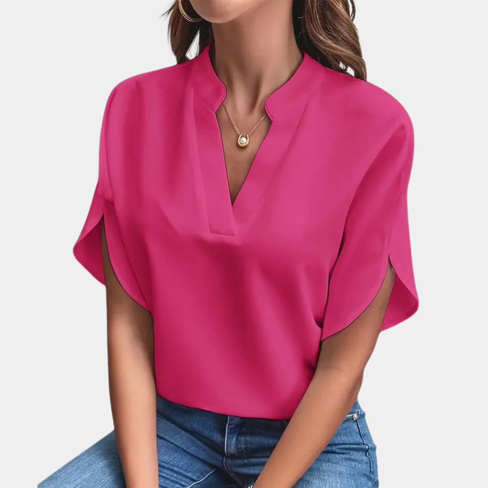 Mira - Elegante Dames Blouse met Korte Mouwen in Diverse Kleuren