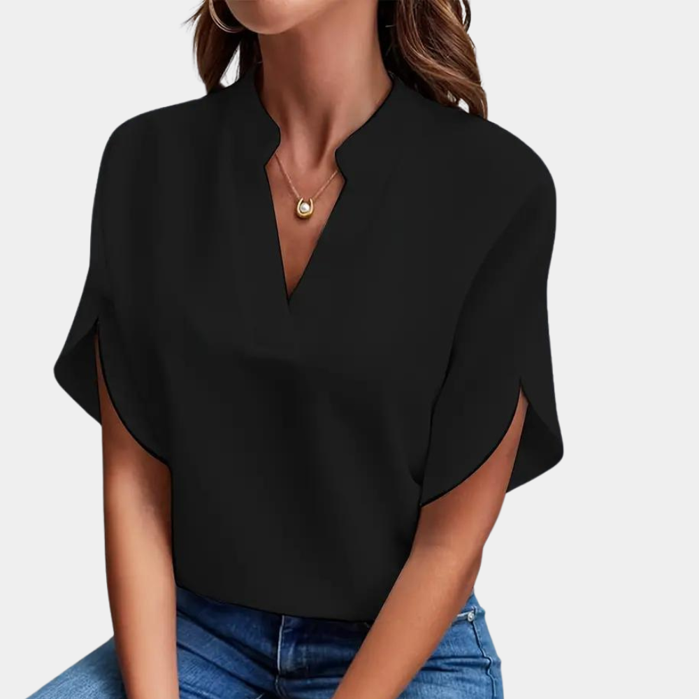 Mira - Elegante Dames Blouse met Korte Mouwen in Diverse Kleuren
