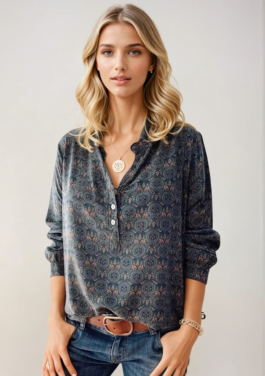 Samantha - Elegante Vintage Damesblouse Voor Elke Gelegenheid