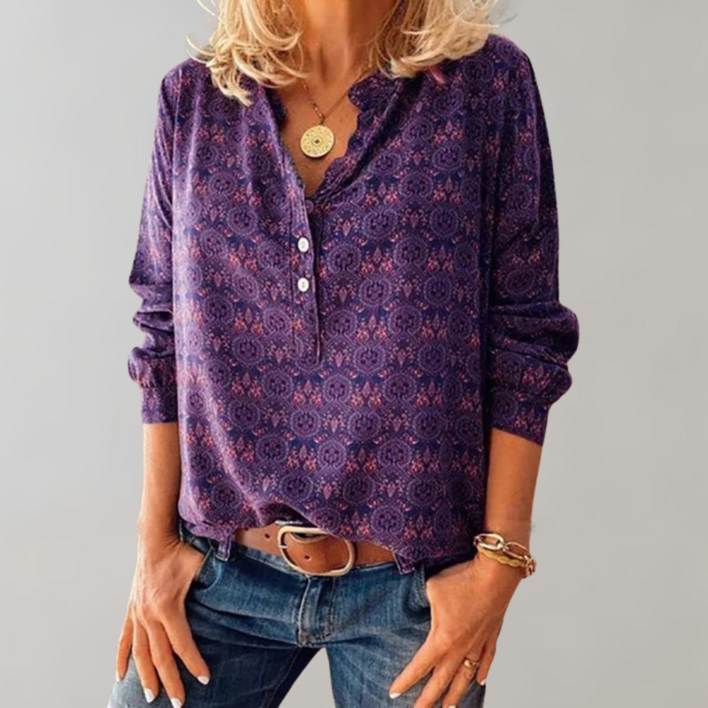 Samantha - Elegante Vintage Damesblouse Voor Elke Gelegenheid