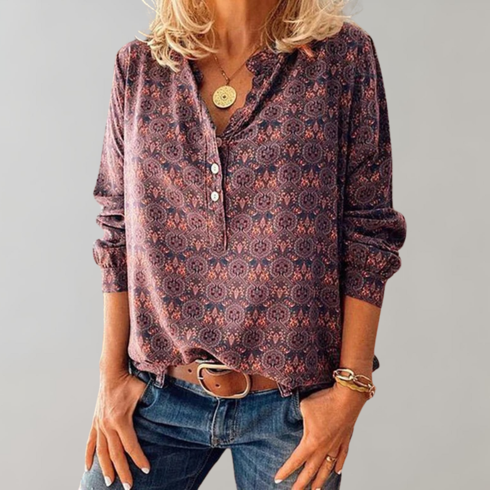Samantha - Elegante Vintage Damesblouse Voor Elke Gelegenheid