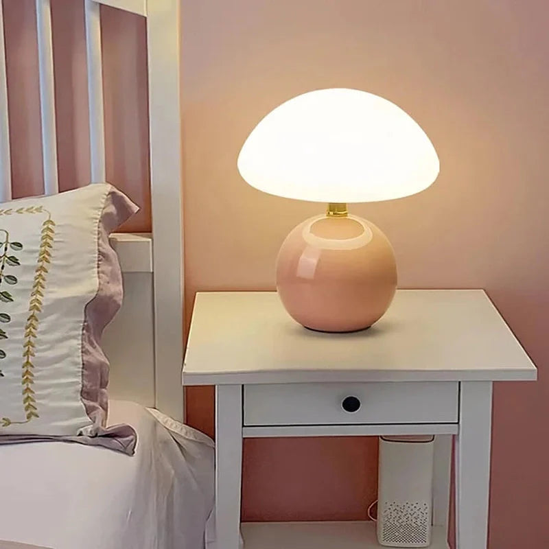 Franse crème kleur champignon lamp voor elegante verlichting