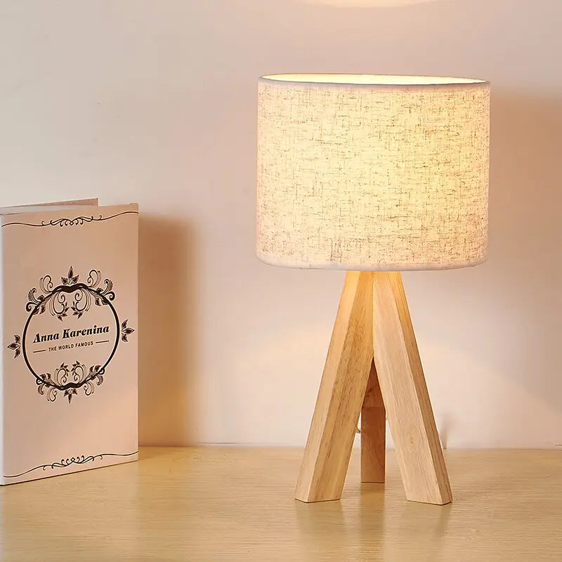 Ebenholz - Stijlvolle tafel lamp Hout, Zwart en Wit