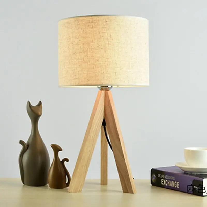 Ebenholz - Stijlvolle tafel lamp Hout, Zwart en Wit