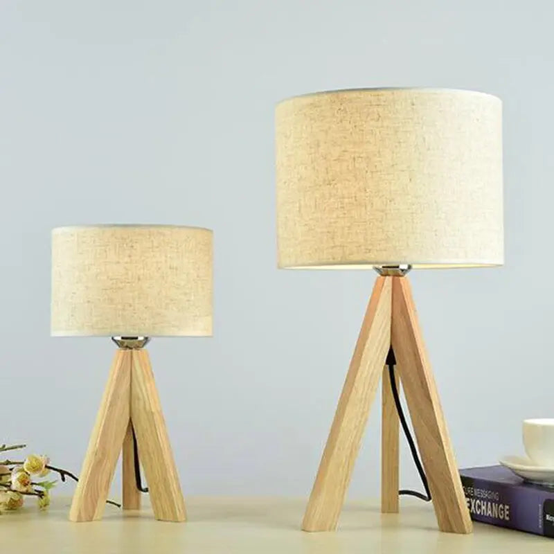 Ebenholz - Stijlvolle tafel lamp Hout, Zwart en Wit
