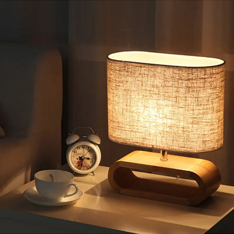 Ecolight - Rustieke Tafel lamp Hout, Rond voor Gezellige Ruimtes
