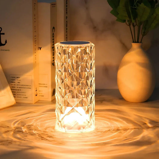 GlanzLicht - Rosé Fonkelende Kristallen Tafel lamp met Touch-Functie