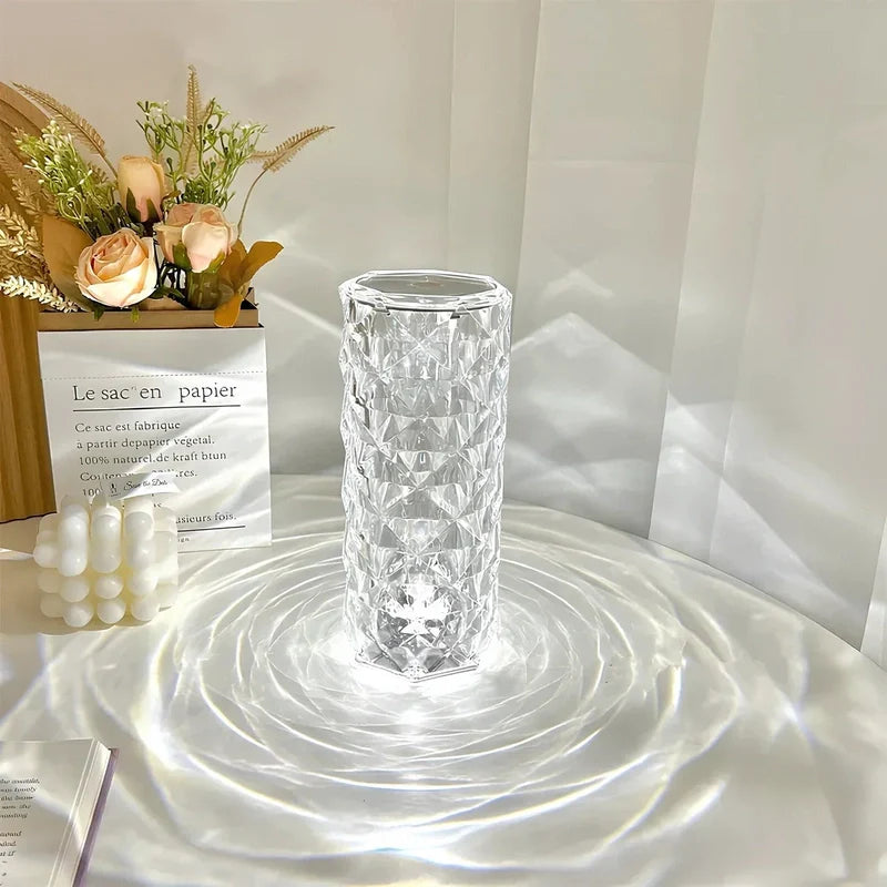 GlanzLicht - Rosé Fonkelende Kristallen Tafel lamp met Touch-Functie
