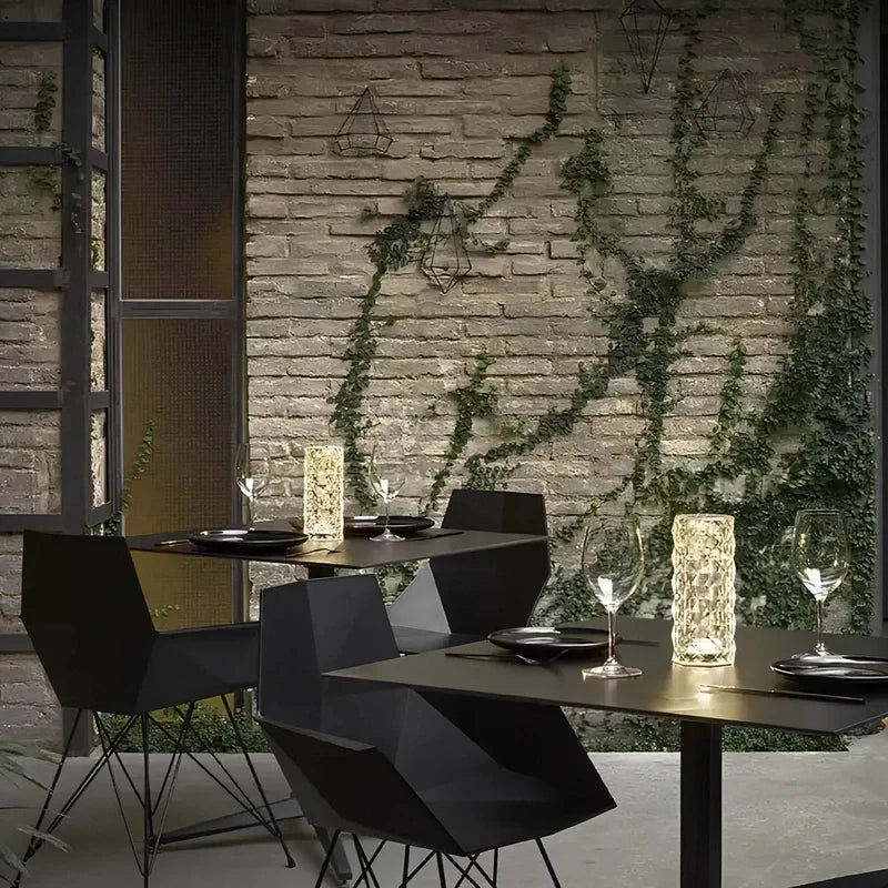 GlanzLicht - Rosé Fonkelende Kristallen Tafel lamp met Touch-Functie