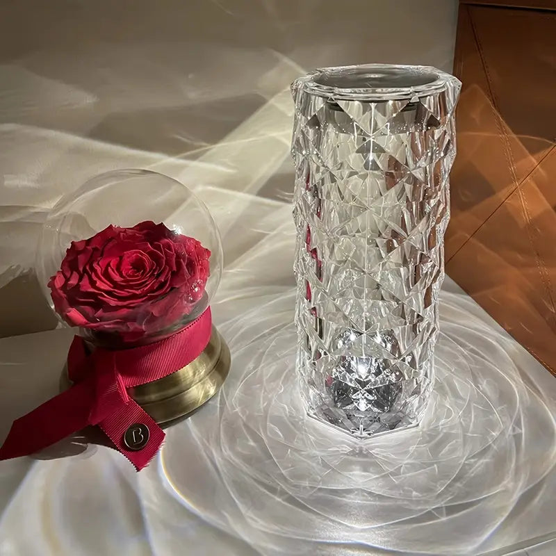 GlanzLicht - Rosé Fonkelende Kristallen Tafel lamp met Touch-Functie