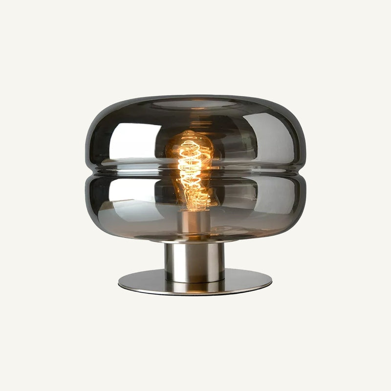 Lumivista - Elegante Tafellamp van Rookglas voor Stijlvolle Ruimtes
