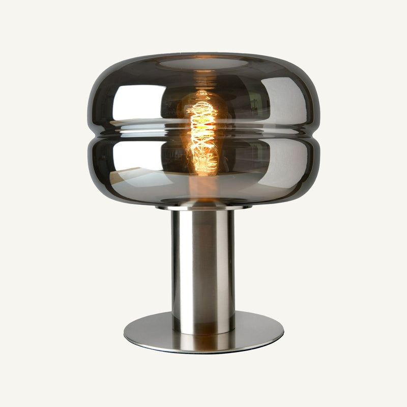 Lumivista - Elegante Tafellamp van Rookglas voor Stijlvolle Ruimtes